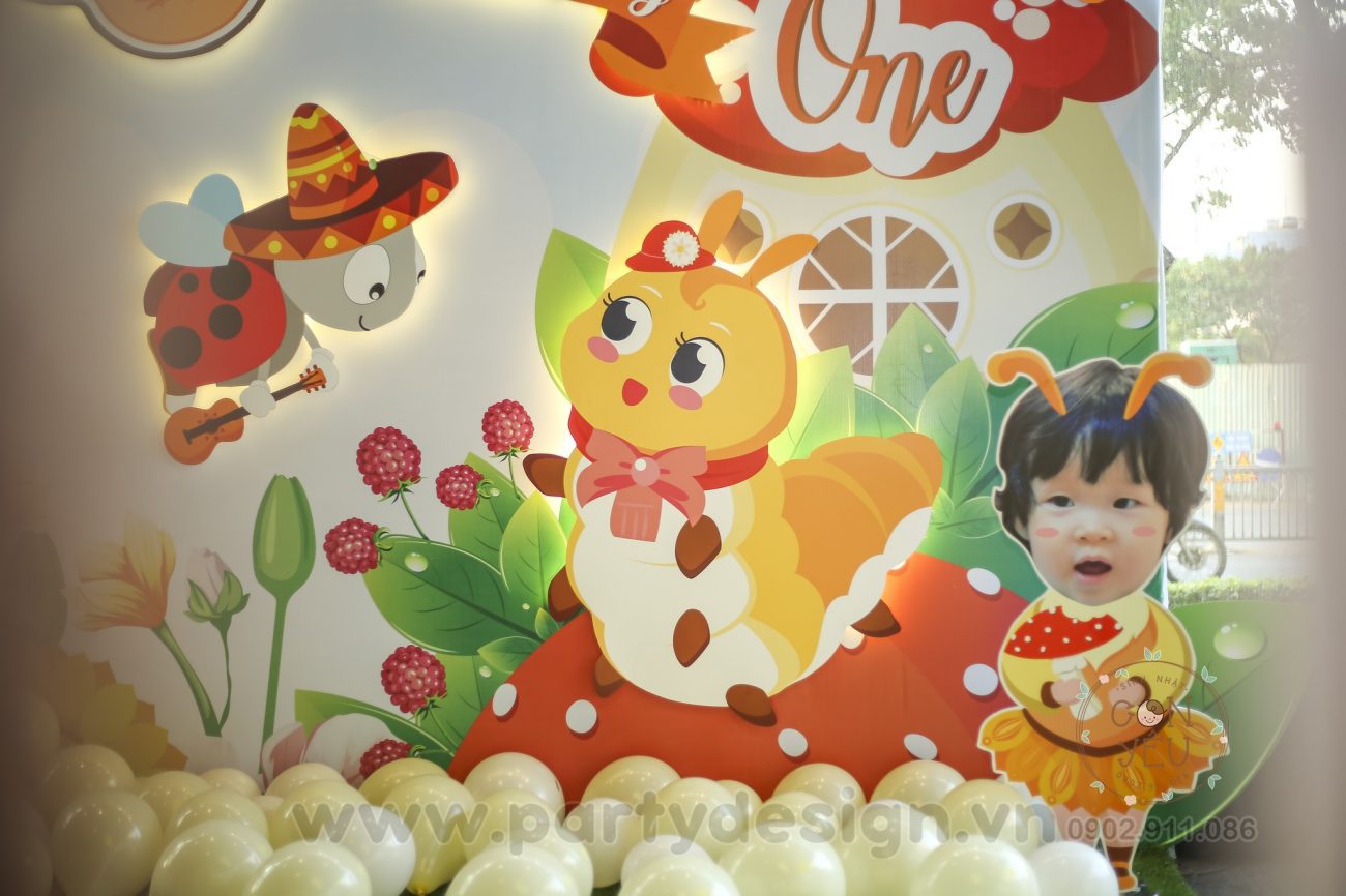 Trang trí sinh nhật bé gái Sâu