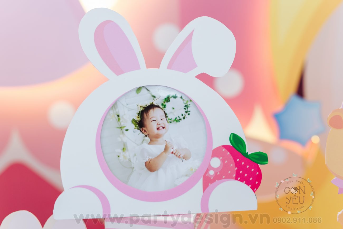 Trang trí sinh nhật bé gái chủ đề Bé Thỏ - Gia Hân