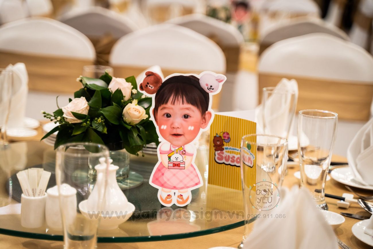 Trang trí sinh nhật bé Susan chủ đề Line