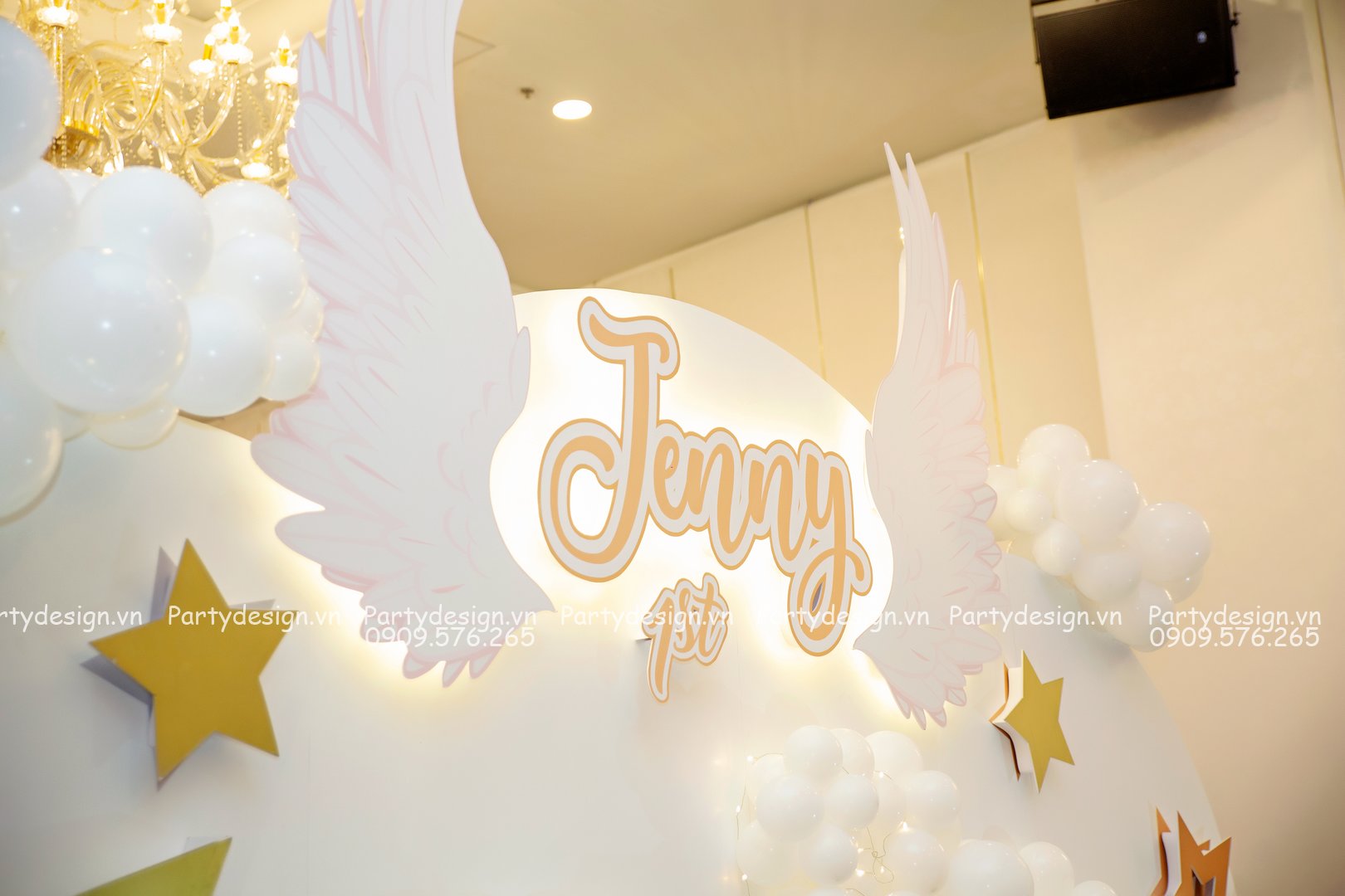 Trang trí thôi nôi  sinh nhật chủ đề Thiên Thần  bé Jenny  Party Design