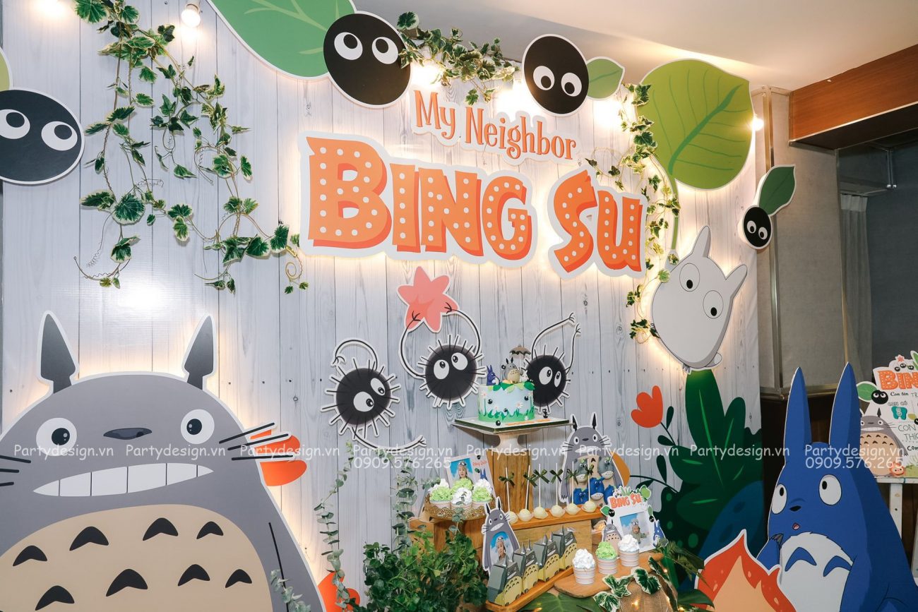 Trang trí sinh nhật thỏ Totoro - Bing Su