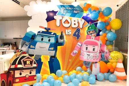 Trang trí sinh nhật chủ đề Robocar Poli tại nhà