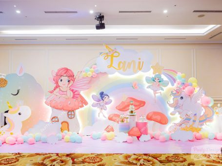 Trang trí sinh nhật chủ đề Công Chúa & Unicorn - bé Lani