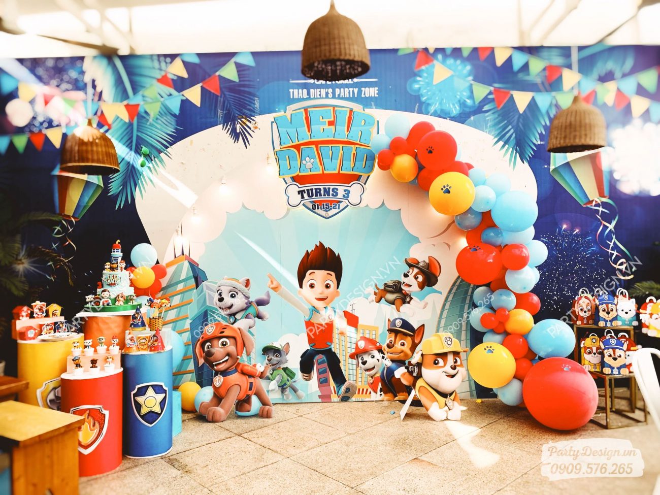 Trang trí sinh nhật bé trai – chủ đề Paw Patrol