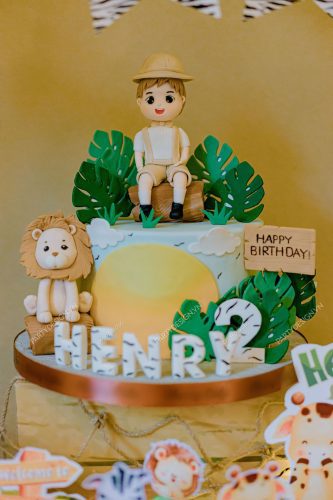 Bánh kem Fondant chủ đề Safari bé Henry (2)