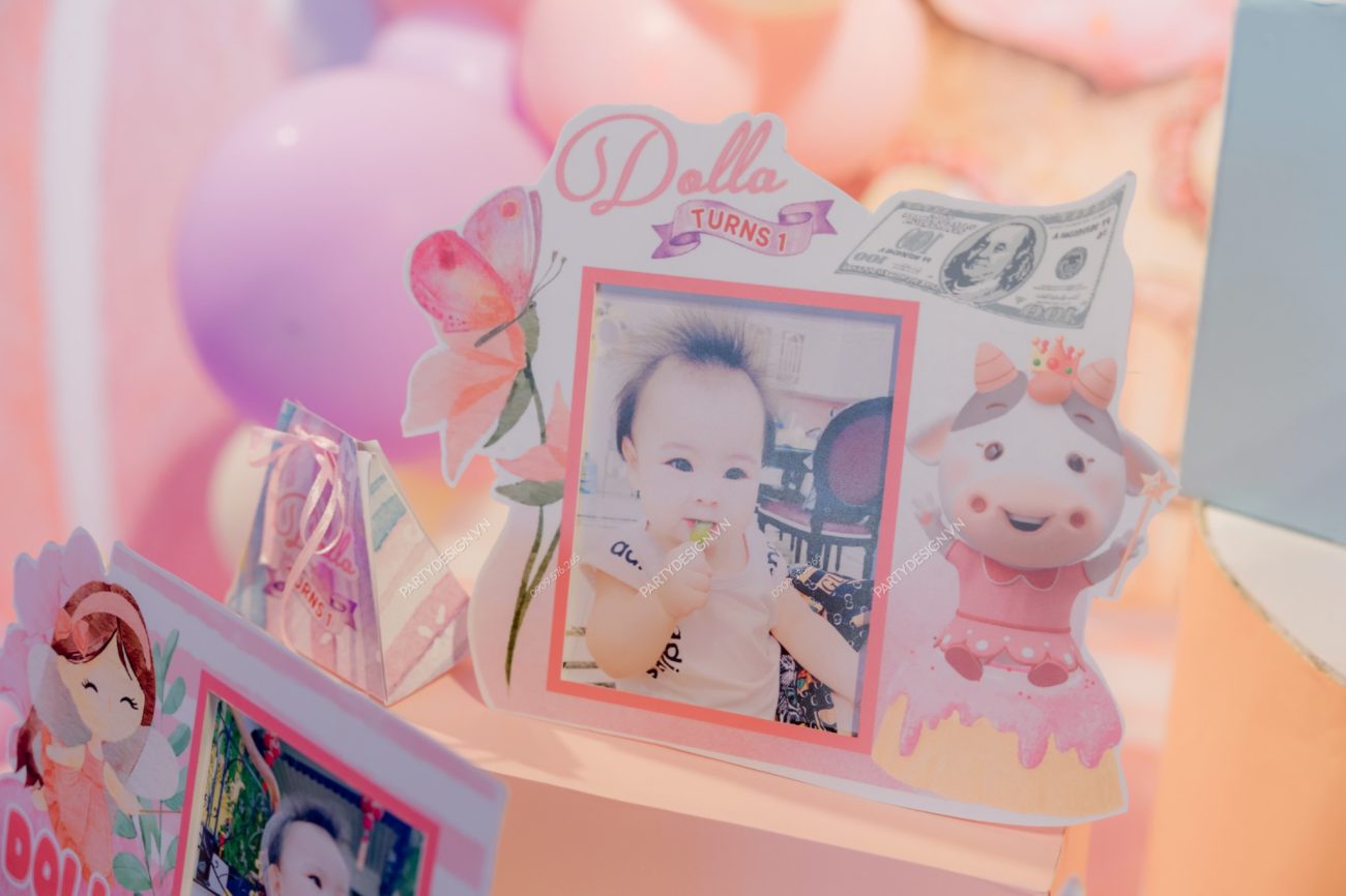 Khung hình trang trí tiệc sinh nhật chủ đề Công chúa & Dollar - bé Dolla