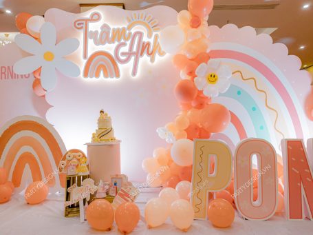 Trang trí tiệc sinh nhật chủ đề Hoa - bé Pon-partydesign.vn