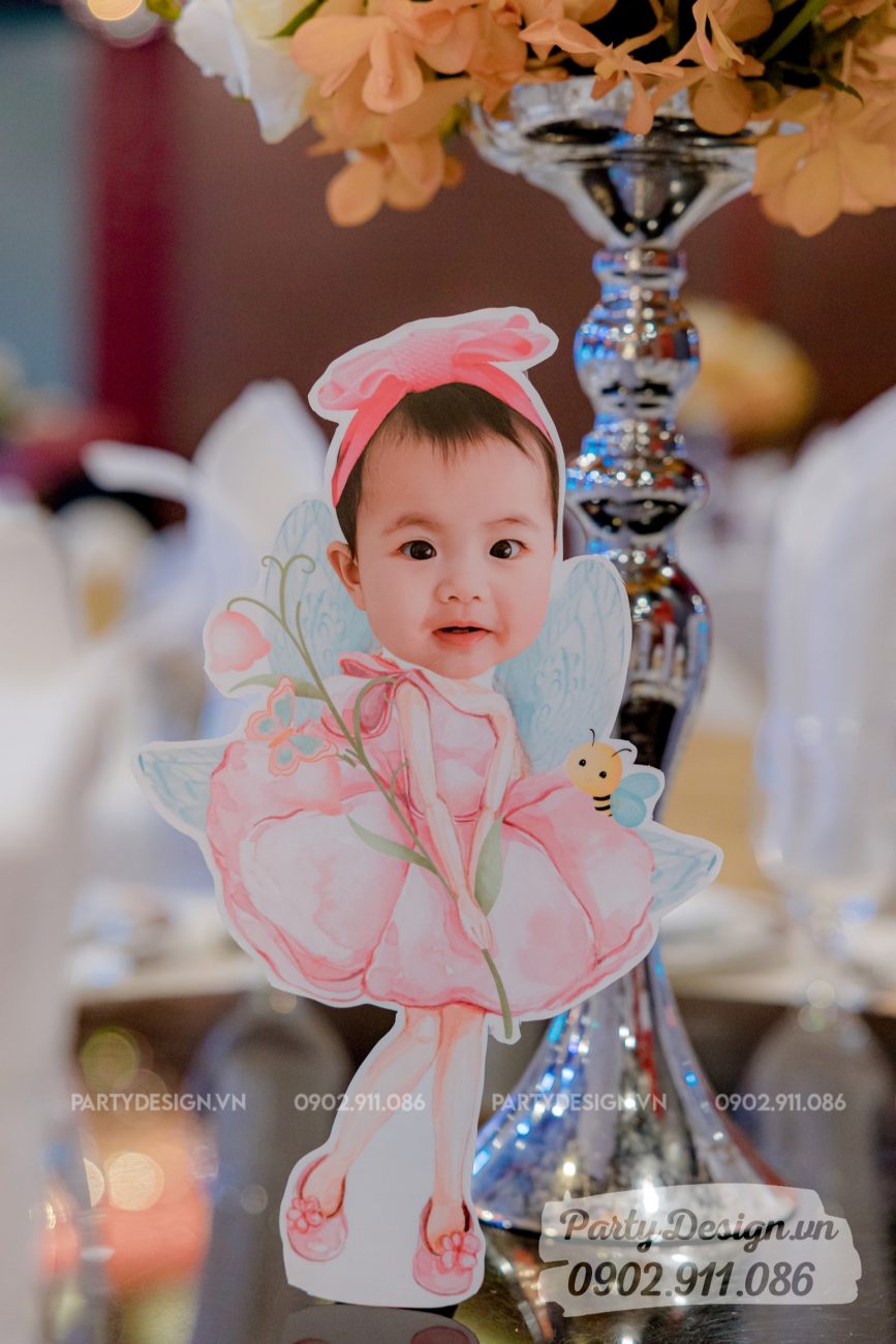 Chibi bé trang trí sinh nhật chủ đề Khu vườn mùa xuân - bé Phương Ninh