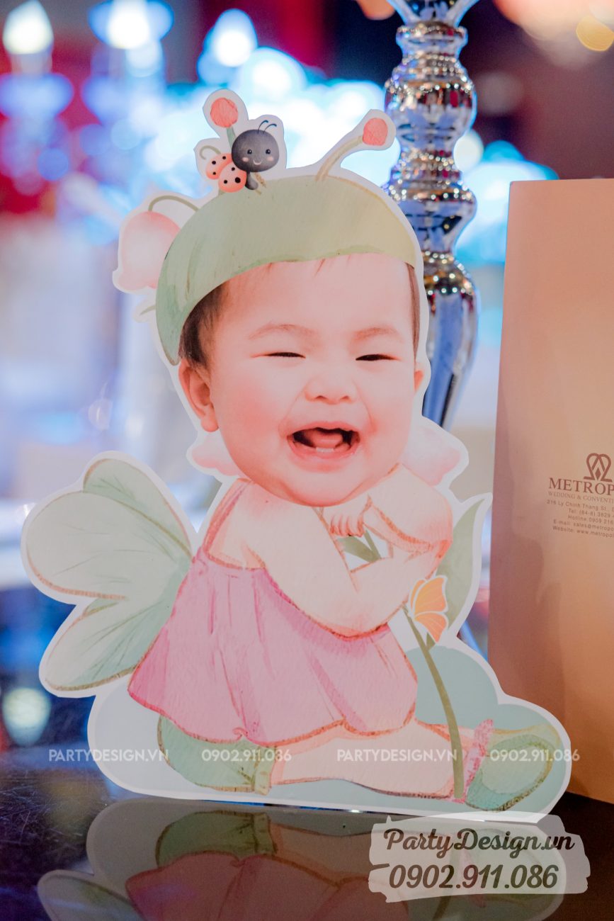 Chibi bé trang trí sinh nhật chủ đề Khu vườn mùa xuân - bé Phương Ninh