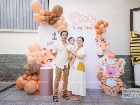 Trang trí sinh nhật chủ đề Hổ con - bé Andy