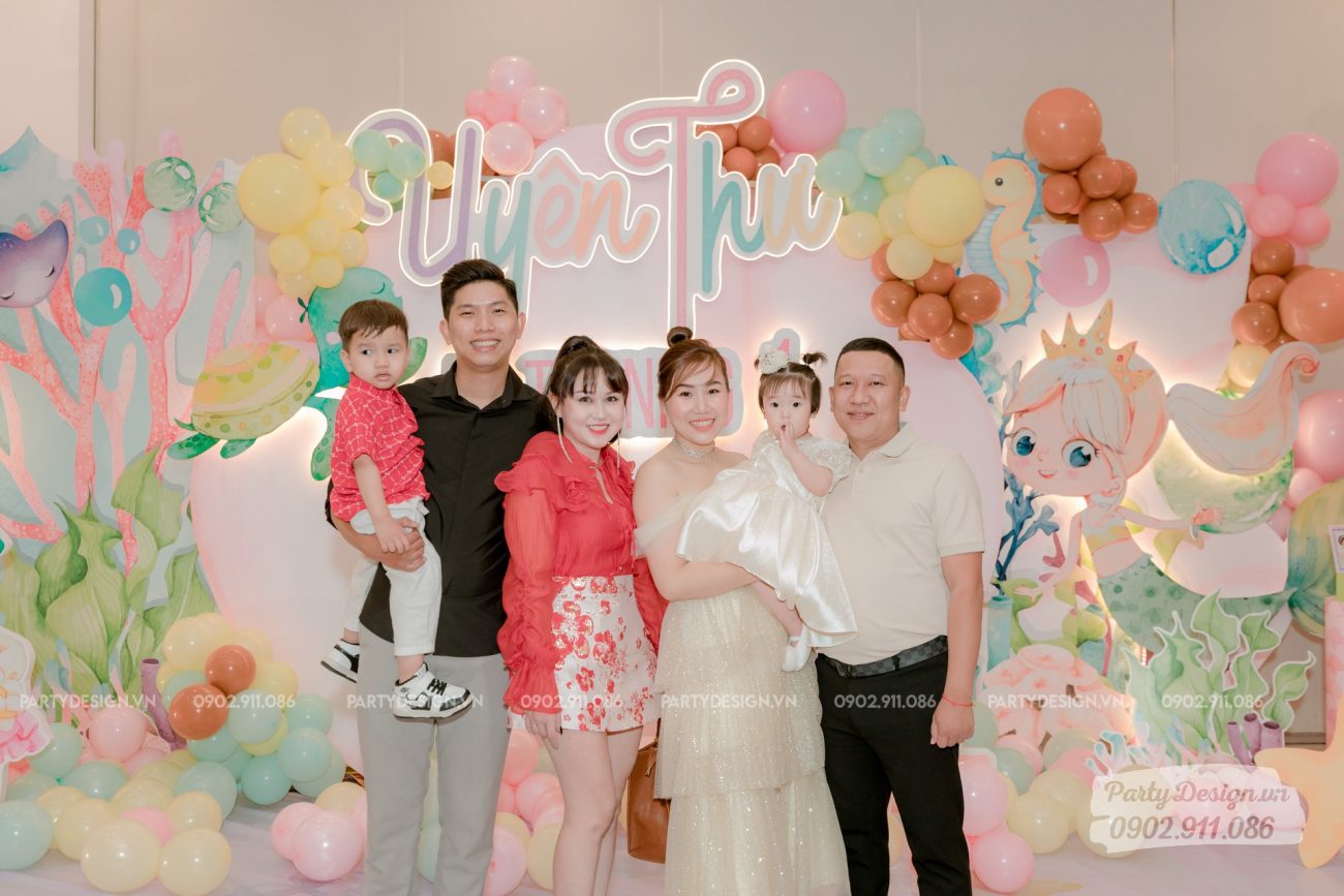 Trang trí tiệc sinh nhật chủ đề Đại dương và Nàng tiên cá