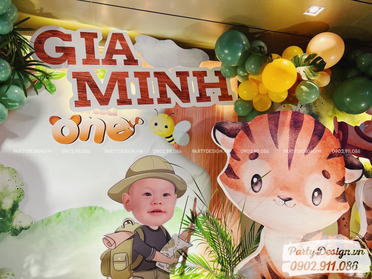 Trang trí sinh nhật bé trai Gia Minh chủ đề Safari (7)