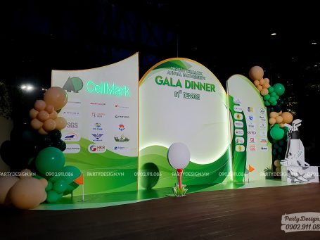 Trang trí backdrop sự kiện, đèn neon logo cho công ty Cellmark