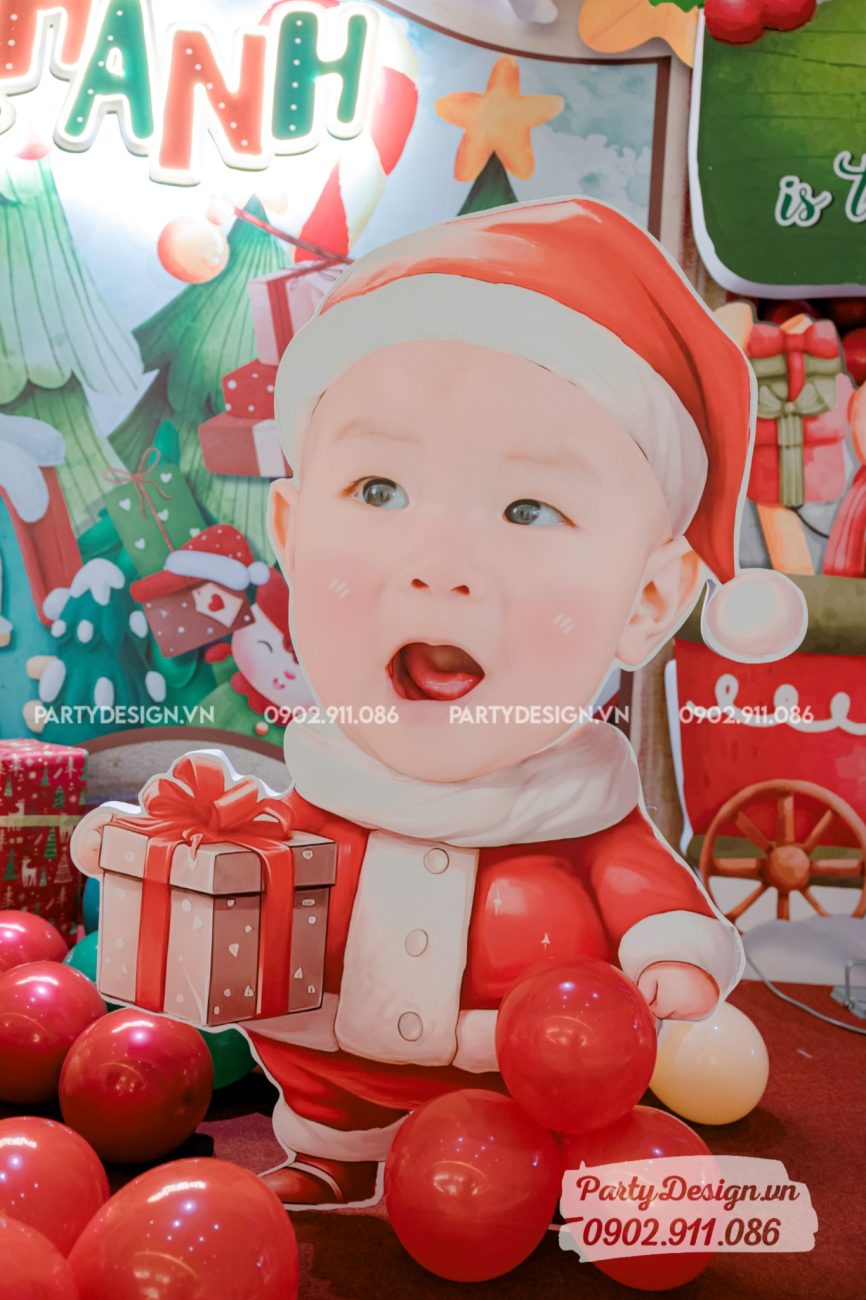 Chibi cho bé ghép ông già Noel thích hợp trang trí Giáng Sinh