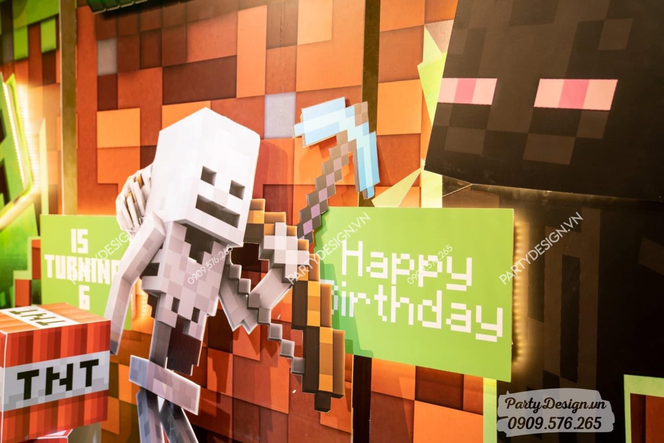 Trang trí sinh nhật chủ đề Minecraft - bé Harmon (2)